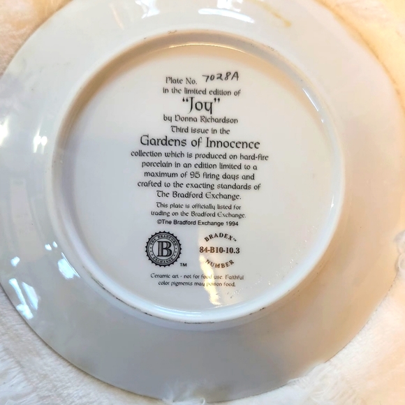 "JOY " Bradford Exchange Garden of Innocence collection - Picture 2 of 2